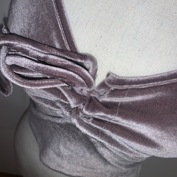 Velvet Grey Crop Top - Picture 6 of 6